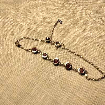 Ruby Sterling Silver 6" Adjustable Bracelet