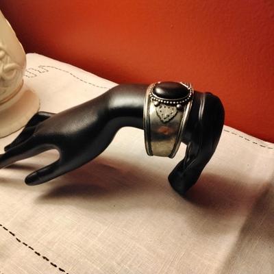 30 ct. Black Onyx in Sterling Silver Cuff Bracelet