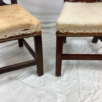 Lot. 6159. Pair of Antique Mahogany Country Chippendale Chairs