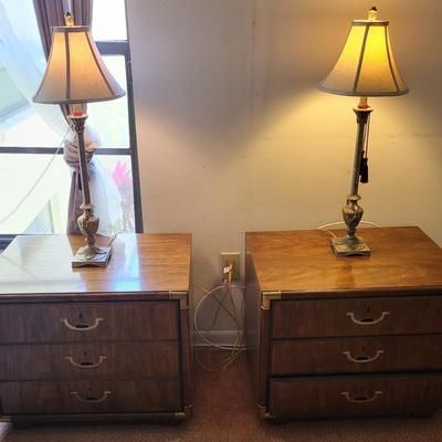 2 Drexel End Tables with Table Lamps