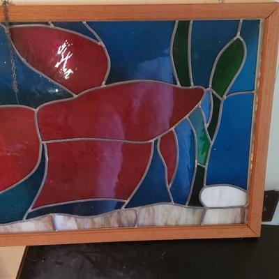 Koi fish stained glass