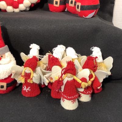 Lot 1504 Lot of Red & White Santas / Angels / One Wreath