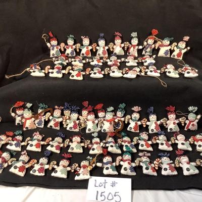 Lot 1505 Lot of  Holiday Snowman Garland