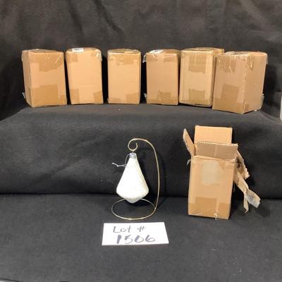 Lot 1506  Lot of Seven NEW IN BOX White/Silver Christmas Ornament