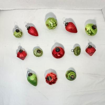Lot 1510 Lot of Vintage Red / Green Clothtique Mercury Glass Ornaments