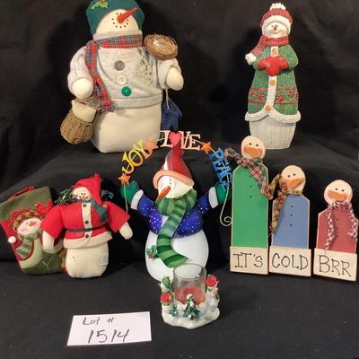 Lot 1514. Lot of Snowman Decorations