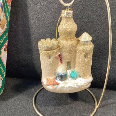 Lot 1515. Six NEW IN BOX Sandcastle Ornaments & NEW IN BOX Sea Shell Ornaments
