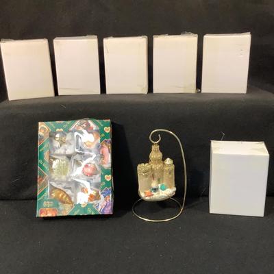 Lot 1515. Six NEW IN BOX Sandcastle Ornaments & NEW IN BOX Sea Shell Ornaments