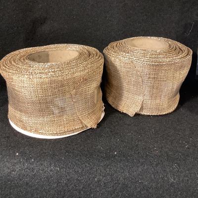 Lot 1526. Lot of  Four Rolls Wired Gold Ribbon & Two Packages LED Star Light String
