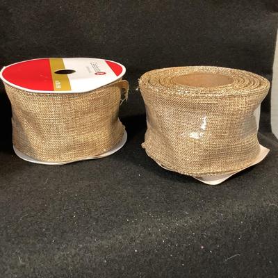 Lot 1526. Lot of  Four Rolls Wired Gold Ribbon & Two Packages LED Star Light String