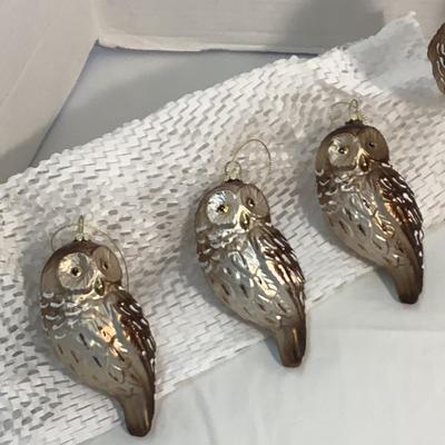 Lot 1529  Vintage Glass Owl Ornament ( 4+4, 8 total )