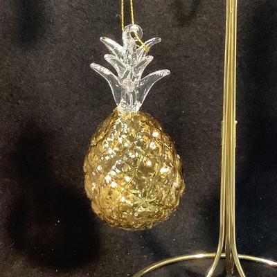 Lot. 1567 Lot of Eleven NEW IN BOX Vintage Gold Mercury Glass Pineapple Ornament