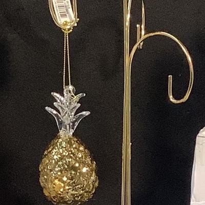 Lot. 1567 Lot of Eleven NEW IN BOX Vintage Gold Mercury Glass Pineapple Ornament