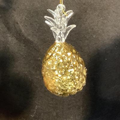 Lot. 1567 Lot of Eleven NEW IN BOX Vintage Gold Mercury Glass Pineapple Ornament