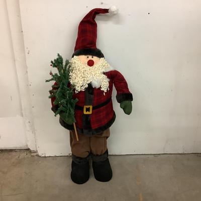 Lot 1569  Santa with Plaid Coat & Hat - 3 ft. Tall