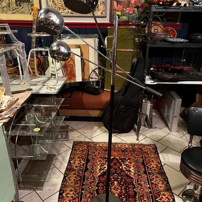 ICONIC ROBERT SONNEMAN CHROME EYEBALL FLOOR LAMP W/ 3 ADJUSTABLE ARMS