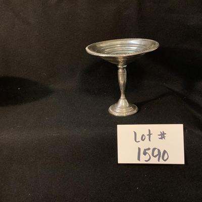 Lot 1590 Sterling Silver Weighted Pedestal Candy Dish