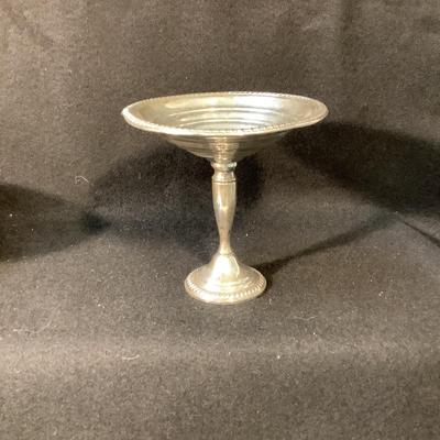 Lot 1590 Sterling Silver Weighted Pedestal Candy Dish
