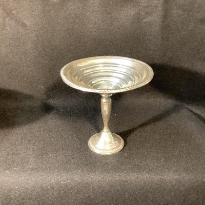 Lot 1590 Sterling Silver Weighted Pedestal Candy Dish