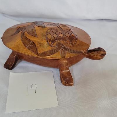 Vintage hand carved trinket box