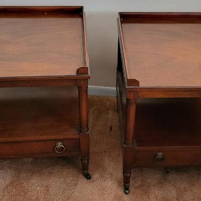 2 Fine Arts Furniture Chair Side Tables with Lamp
