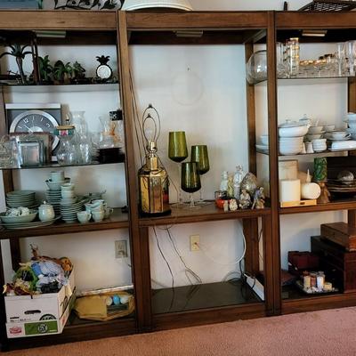 3 Piece Wall Unit with Glass Shelves and Lights