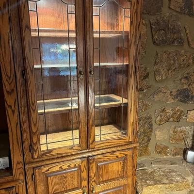 Hutch cabinet with glass doors