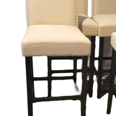 Noble House Cream Nail Head Bar Stool Chairs Size 29 Inch Seat, Set Of 4