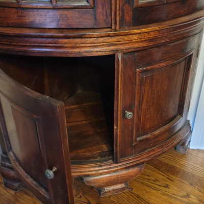 Antique Corner China Wood Cabinet Size Height 80 in, Width 30 In, Depth 24 In