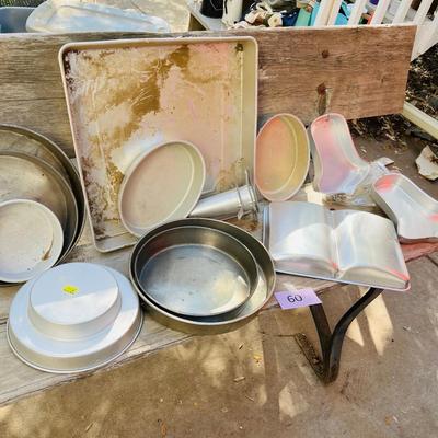 Lot of Round Bell & book cake pans