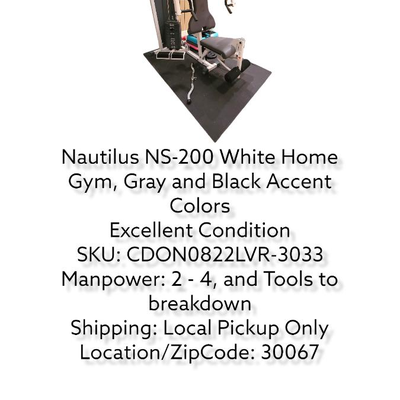 Nautilus NS-200 White Home Gym Gray & Black Accent Colors