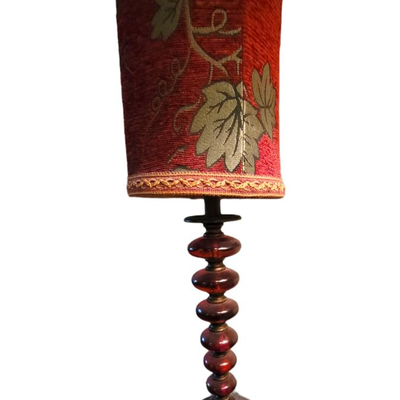 Burgundy Velvet Lampshade and Glass Lamp For Home Decoration Art dÃ©cor, Lighting