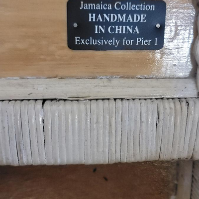 Pier One Vintage Cream Jamaica Collection Wicker Full Size Headboard