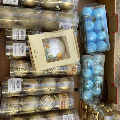 Flat of Christmas ornaments