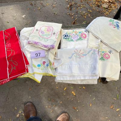 Vintage embroidered pillow cases