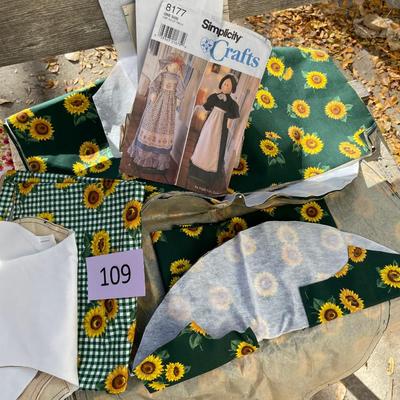 Sunflower material w/ pattern