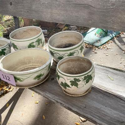 Lot of Ivy patterned Planters