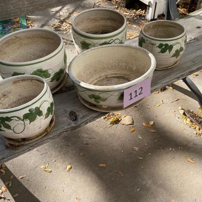 Lot of Ivy patterned Planters