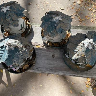 Lot of 4 Tin bird houses