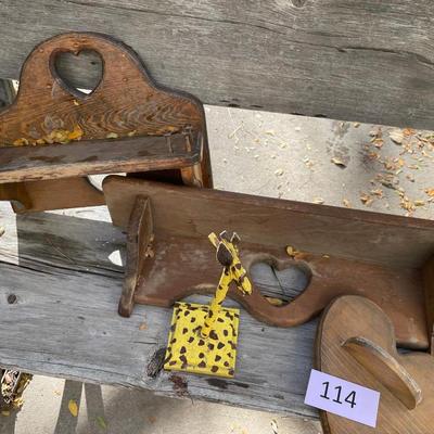 Lot of wooden shelves