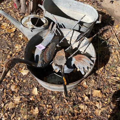 Vintage Galvanized steel items
