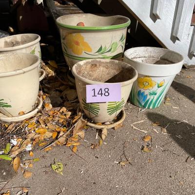 Flower painted flower pots