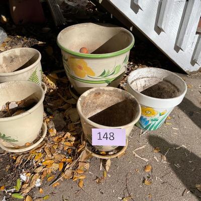 Flower painted flower pots