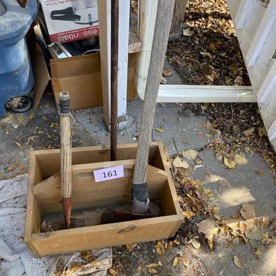 Wood tool box w/ Tools