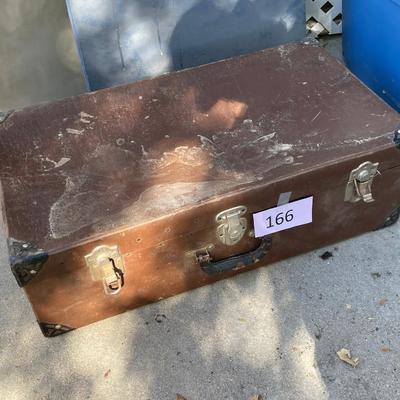 Vintage suitcase & 2 card tables