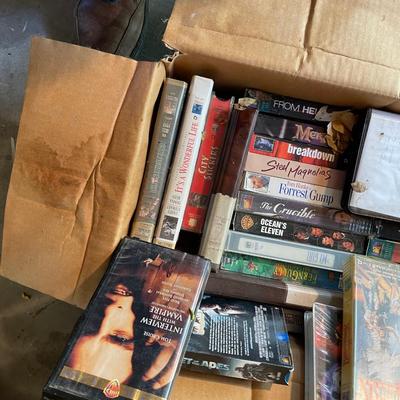 Box of VHS movies