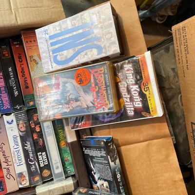 Box of VHS movies