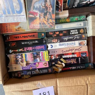Box of VHS movies