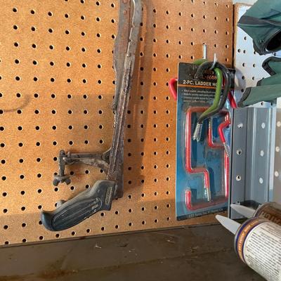 Metal shelf with stuff