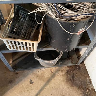 Metal shelf with stuff